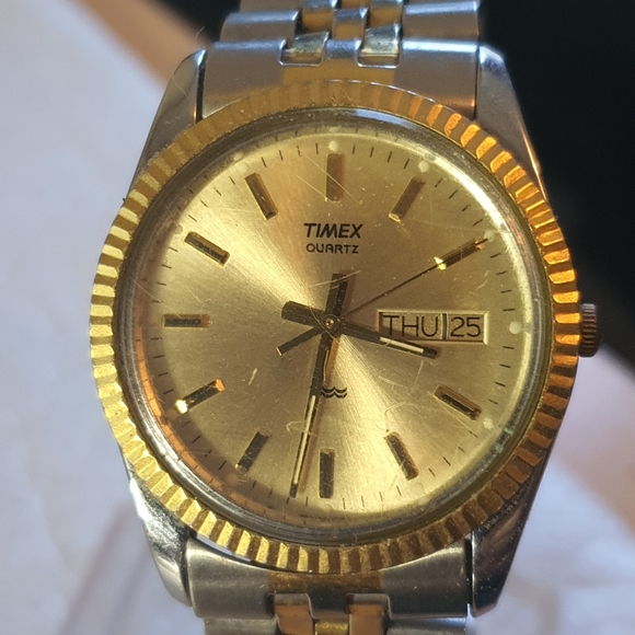 Timex Other - Vintage Timex Silver/Goldtone Presidential Day-Date Men's Watch